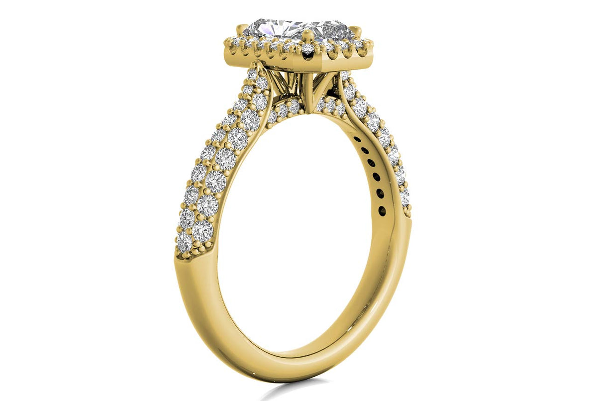 Lucy Radiant Cut Lab Grown Diamond 18Kt Yellow Gold Engagement Ring - View 2