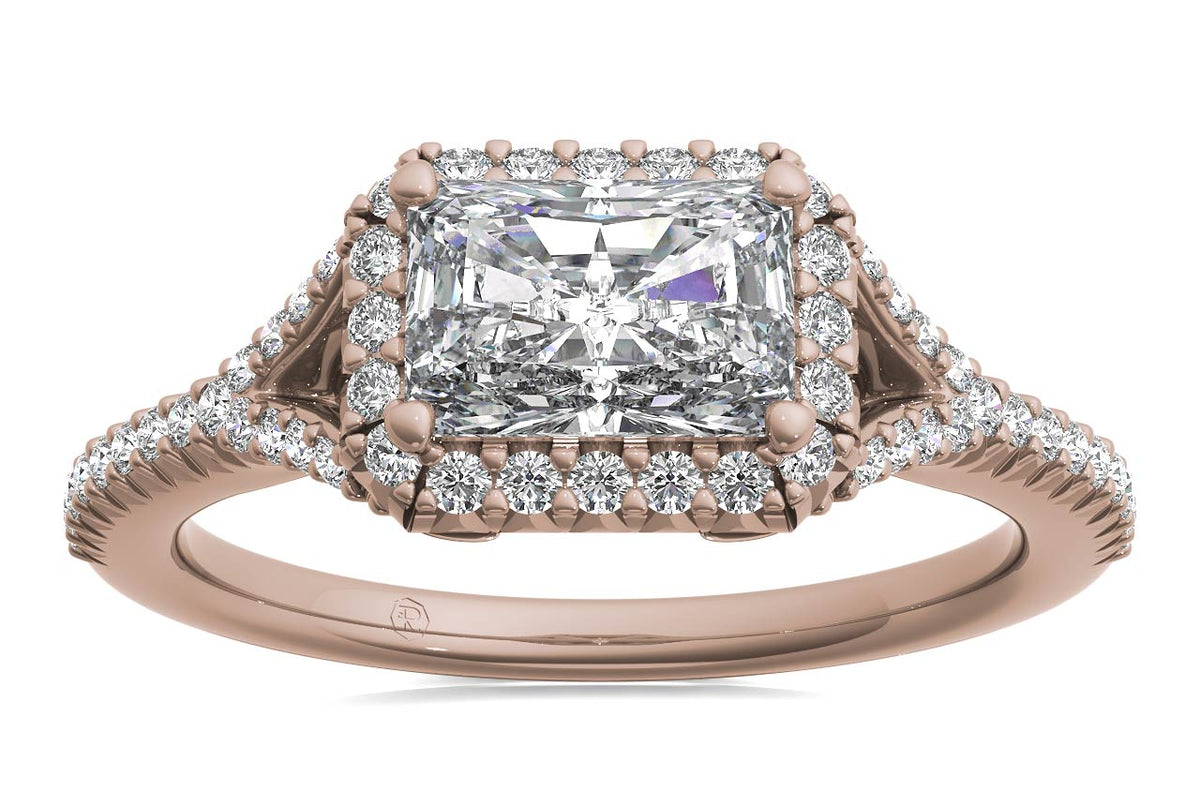 Kate Radiant Cut Lab Grown Diamond 18Kt Rose Gold Engagement Ring - View 3