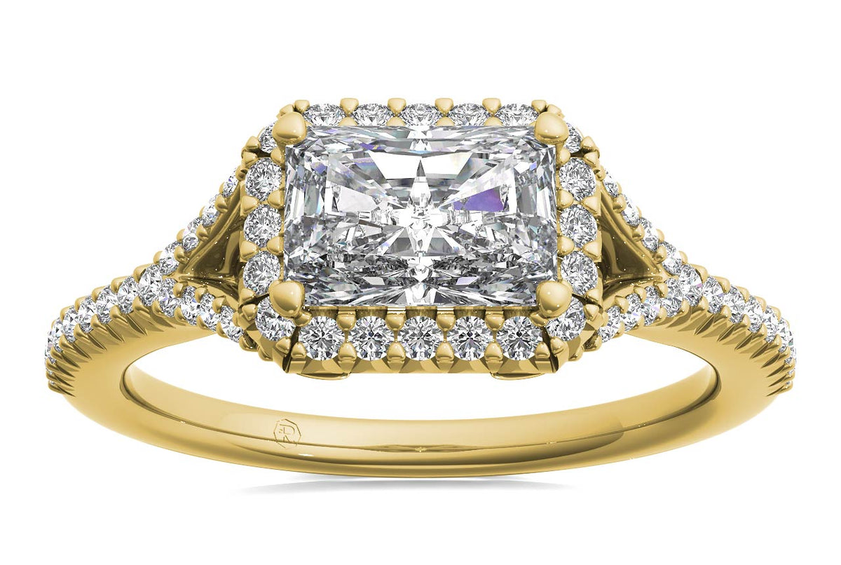 Kate Radiant Cut Lab Grown Diamond 18Kt Yellow Gold Engagement Ring - View 3