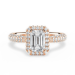 Lucy Emerald Cut Lab Grown Diamond 18Kt Rose Gold Engagement Ring