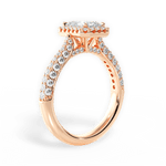 Lucy Emerald Cut Lab Grown Diamond 18Kt Rose Gold Engagement Ring - View 4