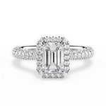 Lucy Emerald Cut Lab Grown Diamond Platinum Engagement Ring