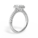 Lucy Emerald Cut Lab Grown Diamond 14Kt White Gold Engagement Ring - View 2