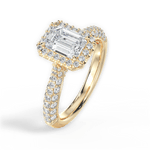 Lucy Emerald Cut Lab Grown Diamond 18Kt Yellow Gold Engagement Ring - View 4