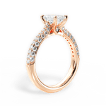 Kira Emerald Cut Lab Grown Diamond 18Kt Rose Gold Engagement Ring - View 3