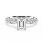 Kira Emerald Cut Lab Grown Diamond 14Kt White Gold Engagement Ring