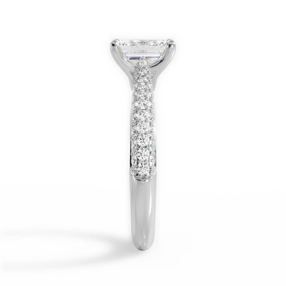 Kira Emerald Cut Lab Grown Diamond 14Kt White Gold Engagement Ring - View 4