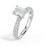 Kira Emerald Cut Lab Grown Diamond Platinum Engagement Ring - View 2