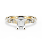 Kira Emerald Cut Lab Grown Diamond 18Kt Yellow Gold Engagement Ring