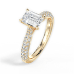 Kira Emerald Cut Lab Grown Diamond 18Kt Yellow Gold Engagement Ring - View 4