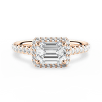 Hannah Emerald Cut Lab Grown Diamond 18Kt Rose Gold Engagement Ring