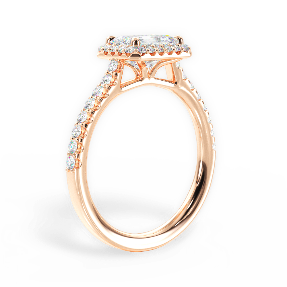 Hannah Emerald Cut Lab Grown Diamond 18Kt Rose Gold Engagement Ring - View 4