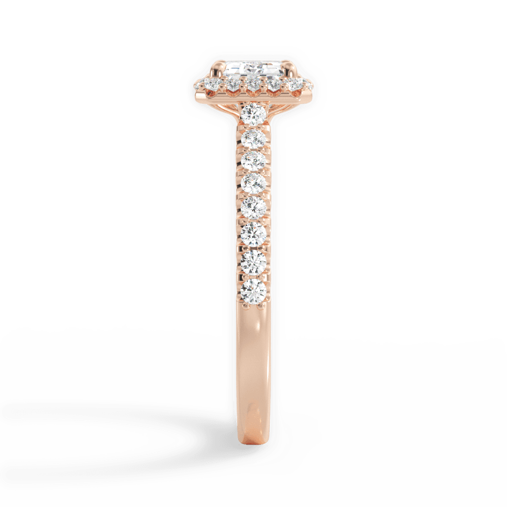 Hannah Emerald Cut Lab Grown Diamond 18Kt Rose Gold Engagement Ring - View 3