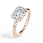 Hannah Emerald Cut Lab Grown Diamond 18Kt Rose Gold Engagement Ring - View 2