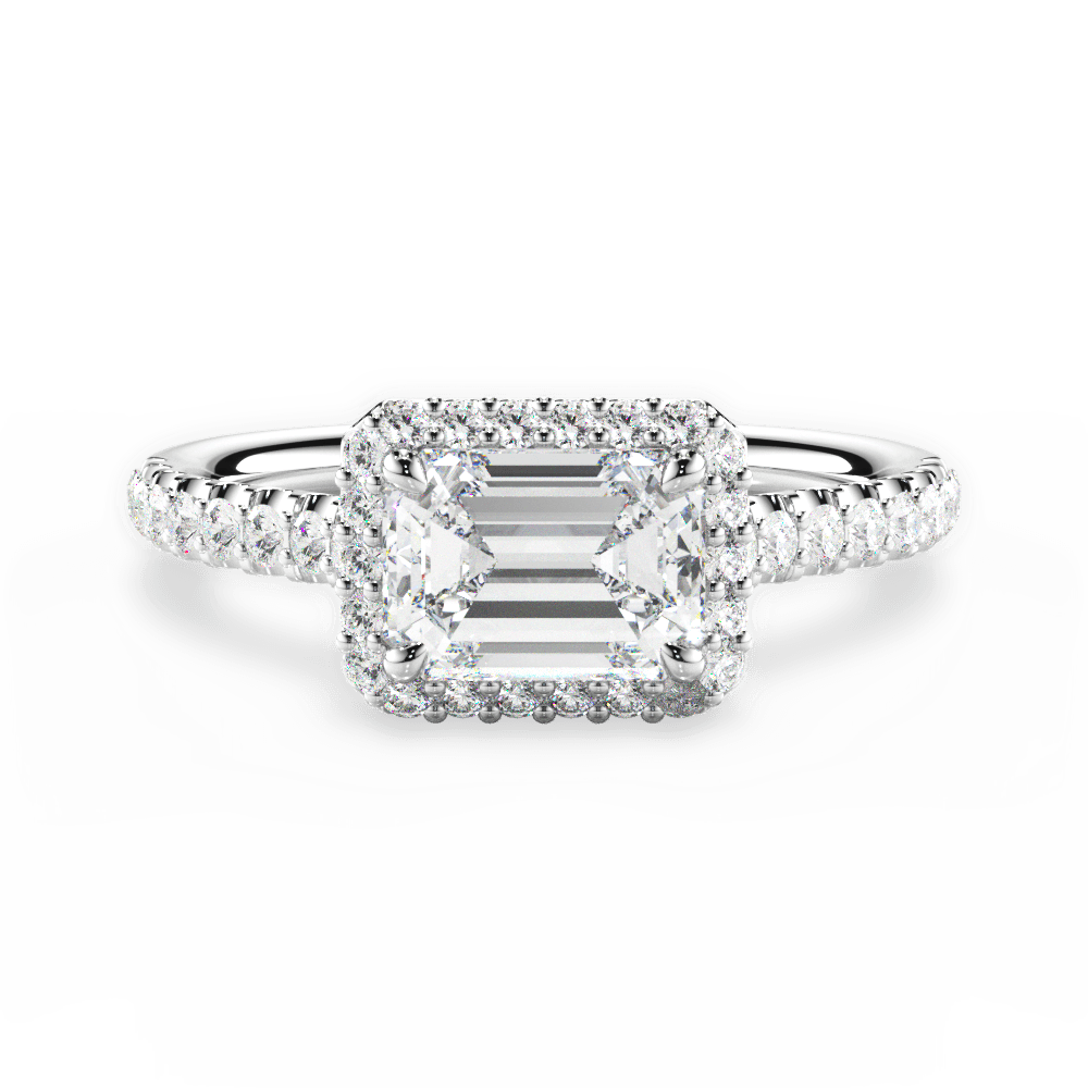 Hannah Emerald Cut Lab Grown Diamond Platinum Engagement Ring