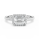 Hannah Emerald Cut Lab Grown Diamond Platinum Engagement Ring