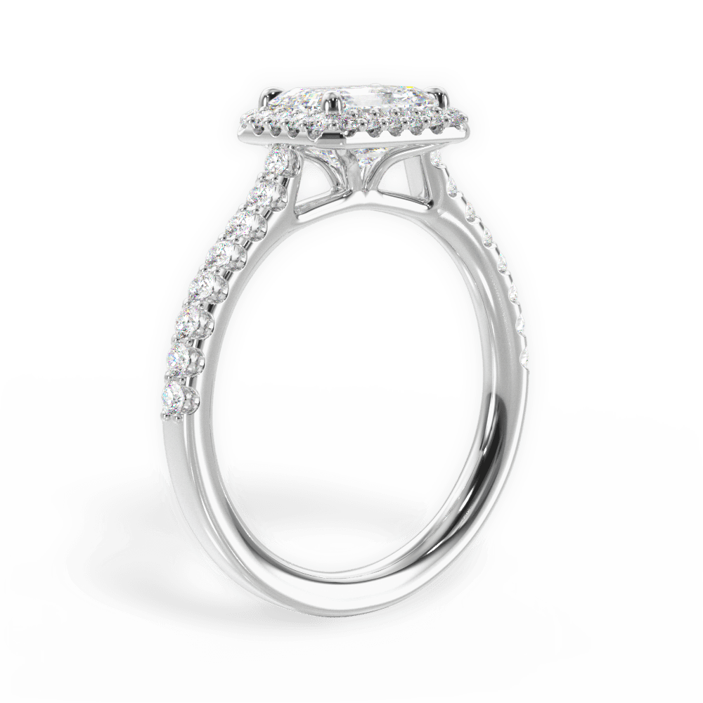 Hannah Emerald Cut Lab Grown Diamond Platinum Engagement Ring - View 3