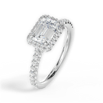 Hannah Emerald Cut Lab Grown Diamond Platinum Engagement Ring - View 2