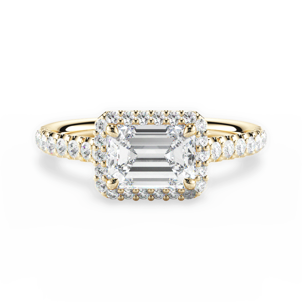 Hannah Emerald Cut Lab Grown Diamond 18Kt Yellow Gold Engagement Ring