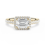 Hannah Emerald Cut Lab Grown Diamond 18Kt Yellow Gold Engagement Ring