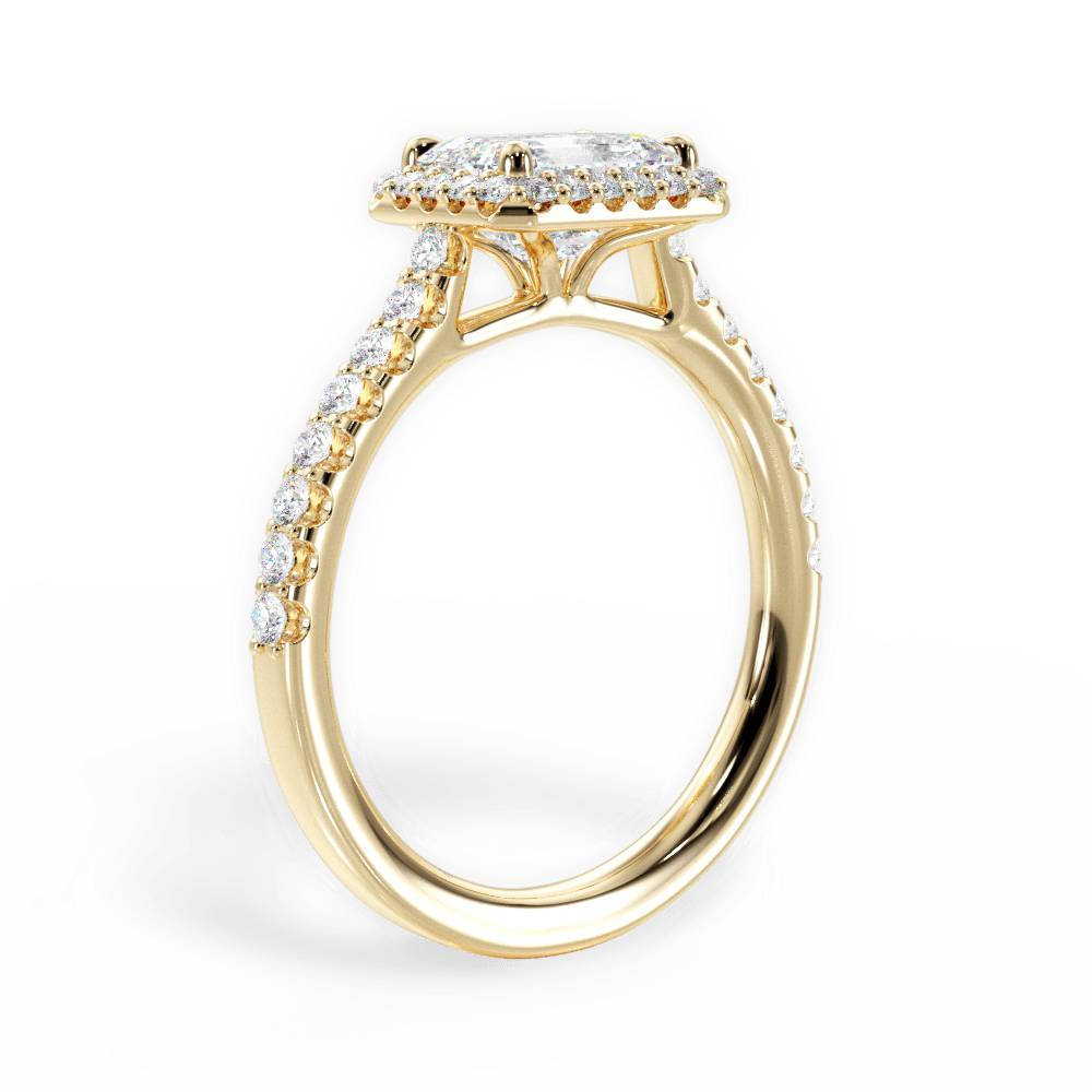 Hannah Emerald Cut Lab Grown Diamond 18Kt Yellow Gold Engagement Ring - View 4