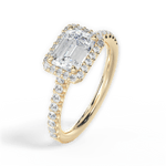 Hannah Emerald Cut Lab Grown Diamond 18Kt Yellow Gold Engagement Ring - View 2