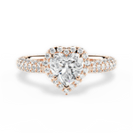 Lucy Heart Cut Lab Grown Diamond 18Kt Rose Gold Engagement Ring