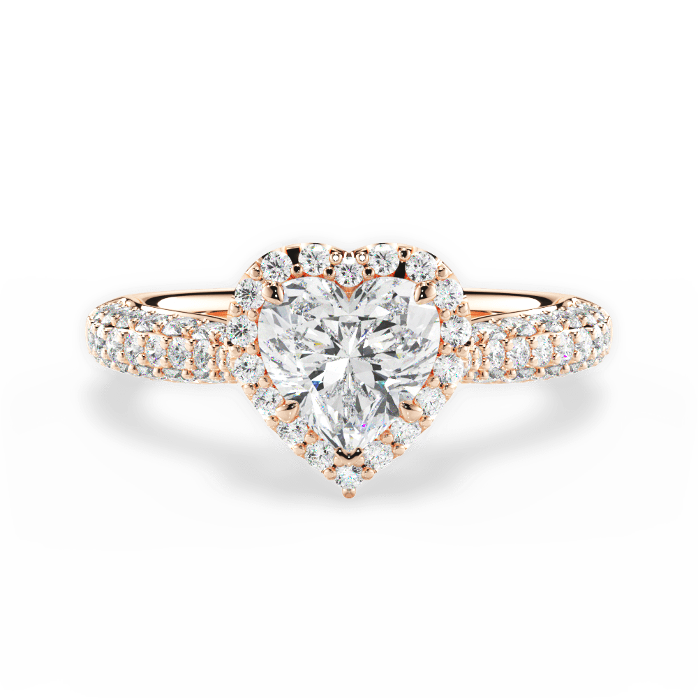 Lucy Heart Cut Lab Grown Diamond 18Kt Rose Gold Engagement Ring