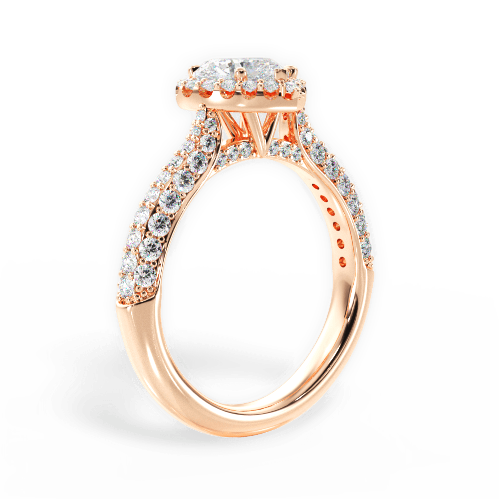 Lucy Heart Cut Lab Grown Diamond 18Kt Rose Gold Engagement Ring - View 3