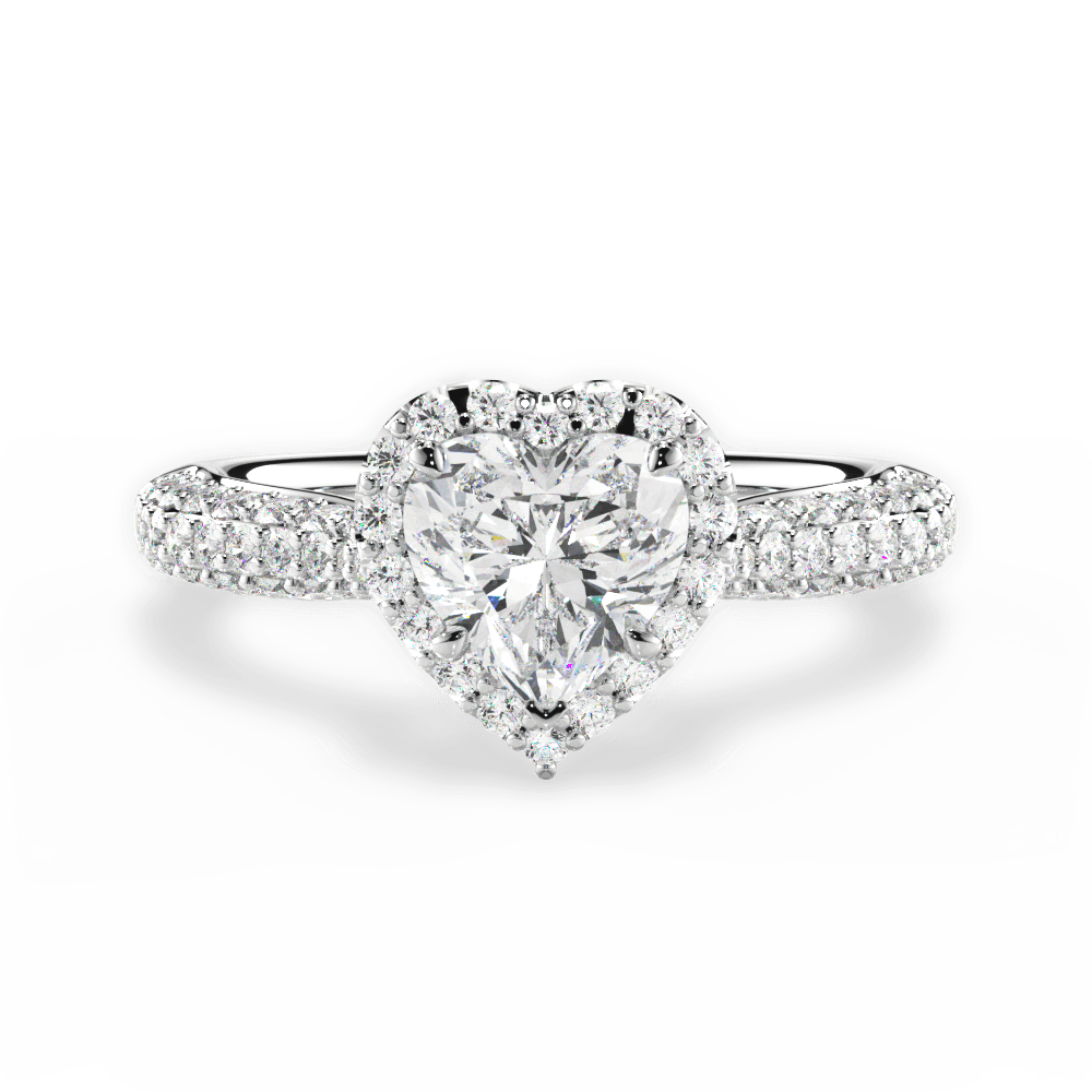 Lucy Heart Cut Lab Grown Diamond 18Kt White Gold Engagement Ring