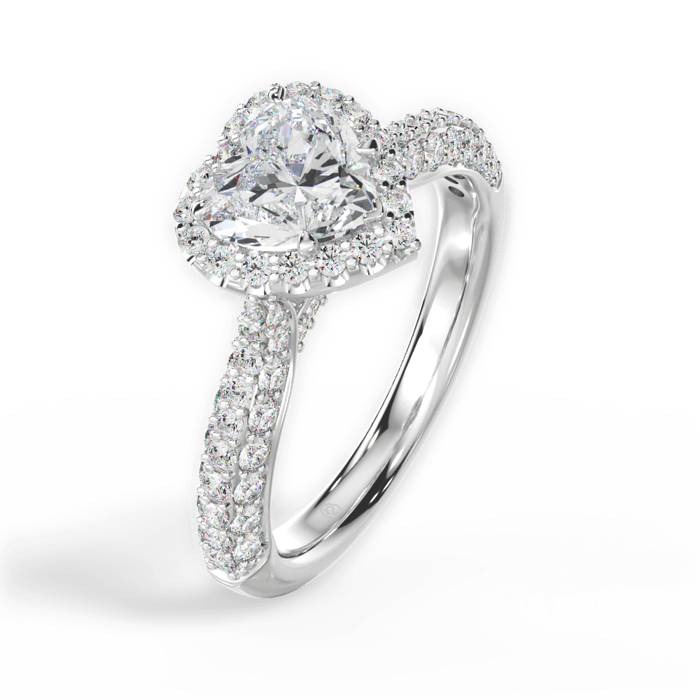 Lucy Heart Cut Lab Grown Diamond 14Kt White Gold Engagement Ring - View 4