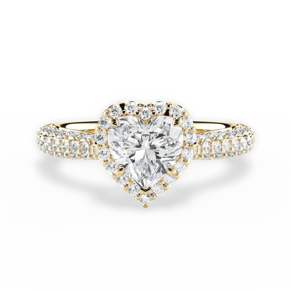 Lucy Heart Cut Lab Grown Diamond 18Kt Yellow Gold Engagement Ring