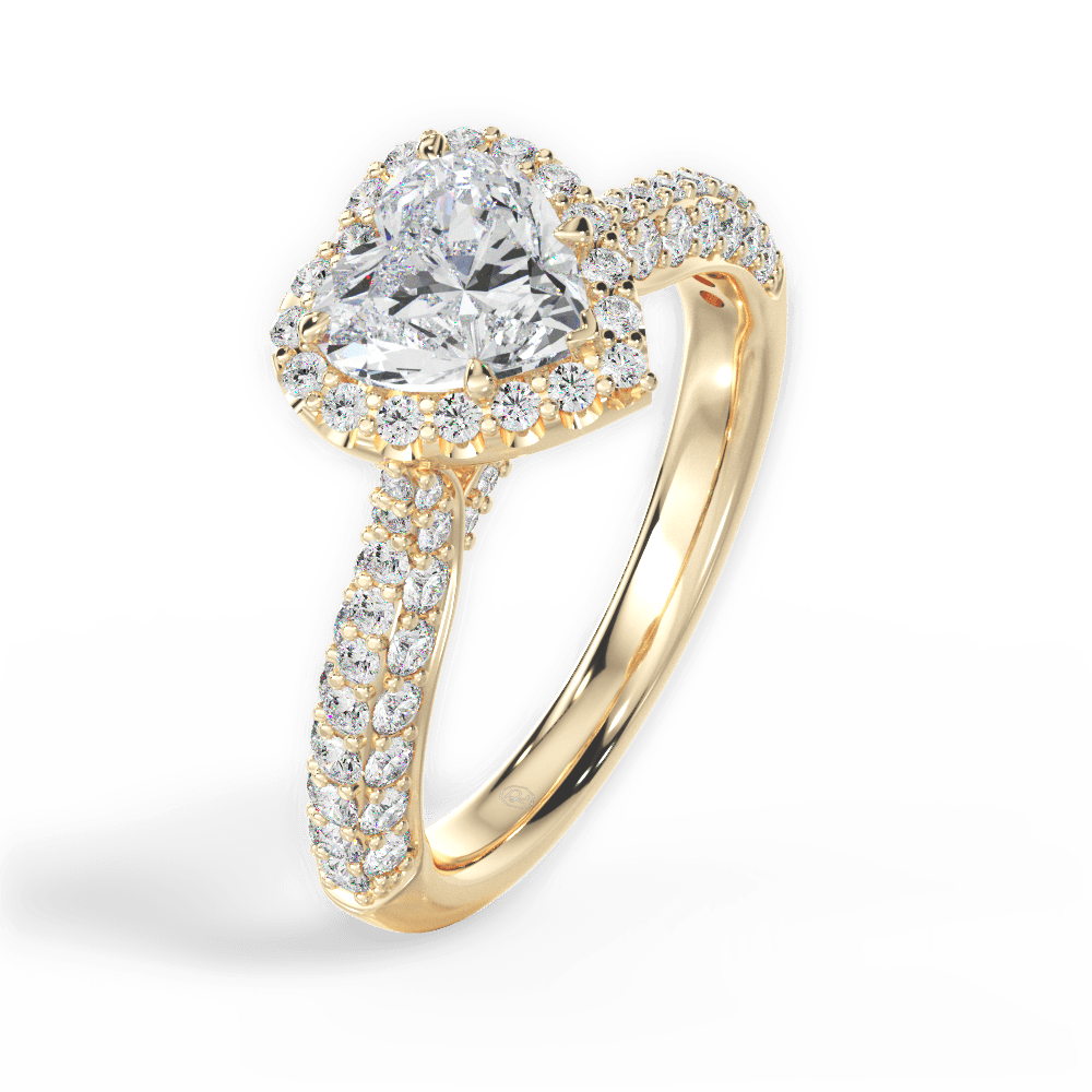 Lucy Heart Cut Lab Grown Diamond 18Kt Yellow Gold Engagement Ring - View 2