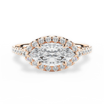 Hannah Marquise Cut Lab Grown Diamond 18Kt Rose Gold Engagement Ring