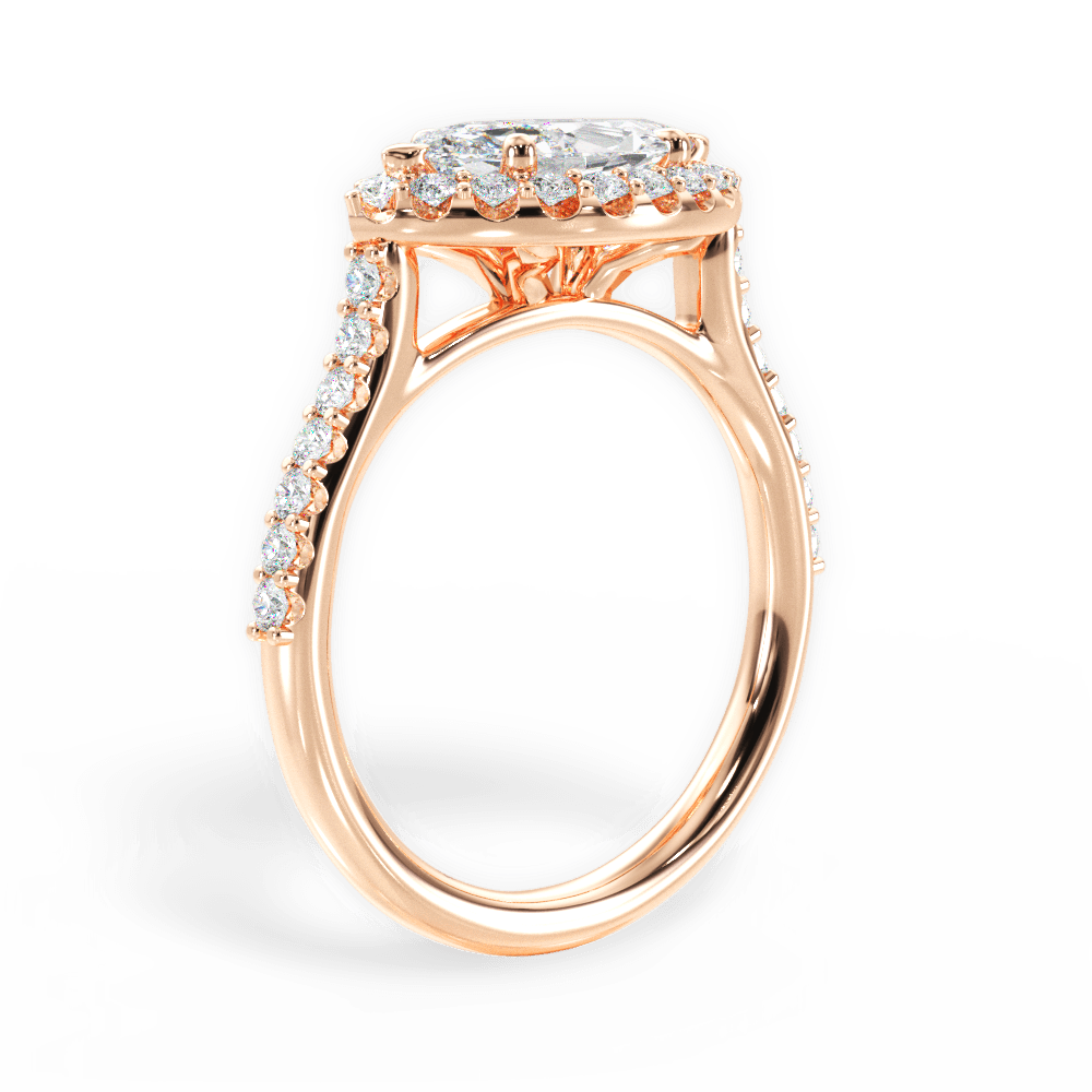 Hannah Marquise Cut Lab Grown Diamond 18Kt Rose Gold Engagement Ring - View 2