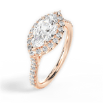 Hannah Marquise Cut Lab Grown Diamond 18Kt Rose Gold Engagement Ring - View 3