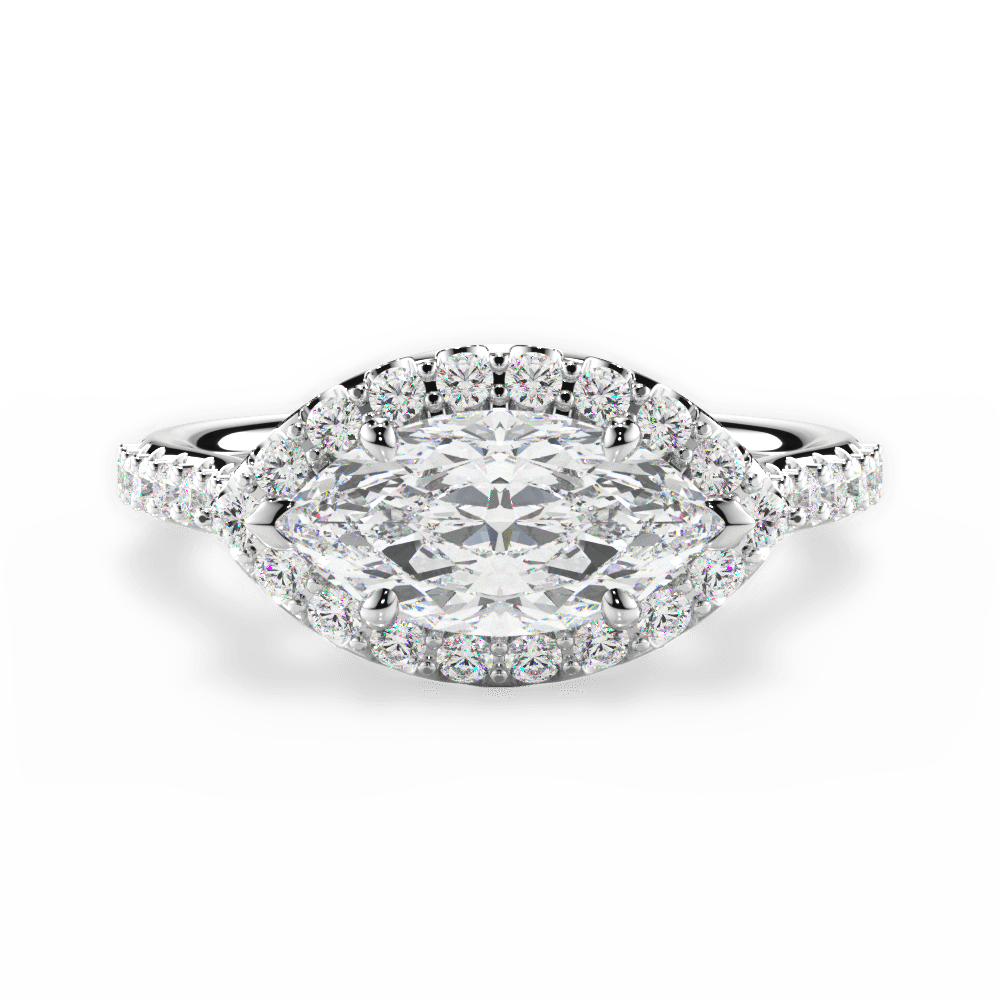 Hannah Marquise Cut Lab Grown Diamond 14Kt White Gold Engagement Ring