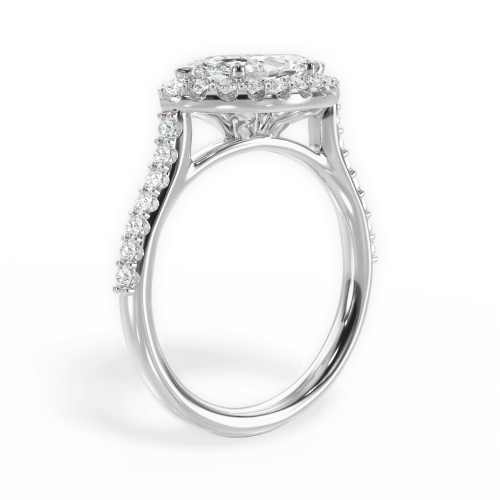 Hannah Marquise Cut Lab Grown Diamond 14Kt White Gold Engagement Ring - View 4