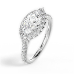 Hannah Marquise Cut Lab Grown Diamond Platinum Engagement Ring - View 3