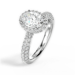 Lucy Oval Cut Lab Grown Diamond Platinum Engagement Ring - View 3