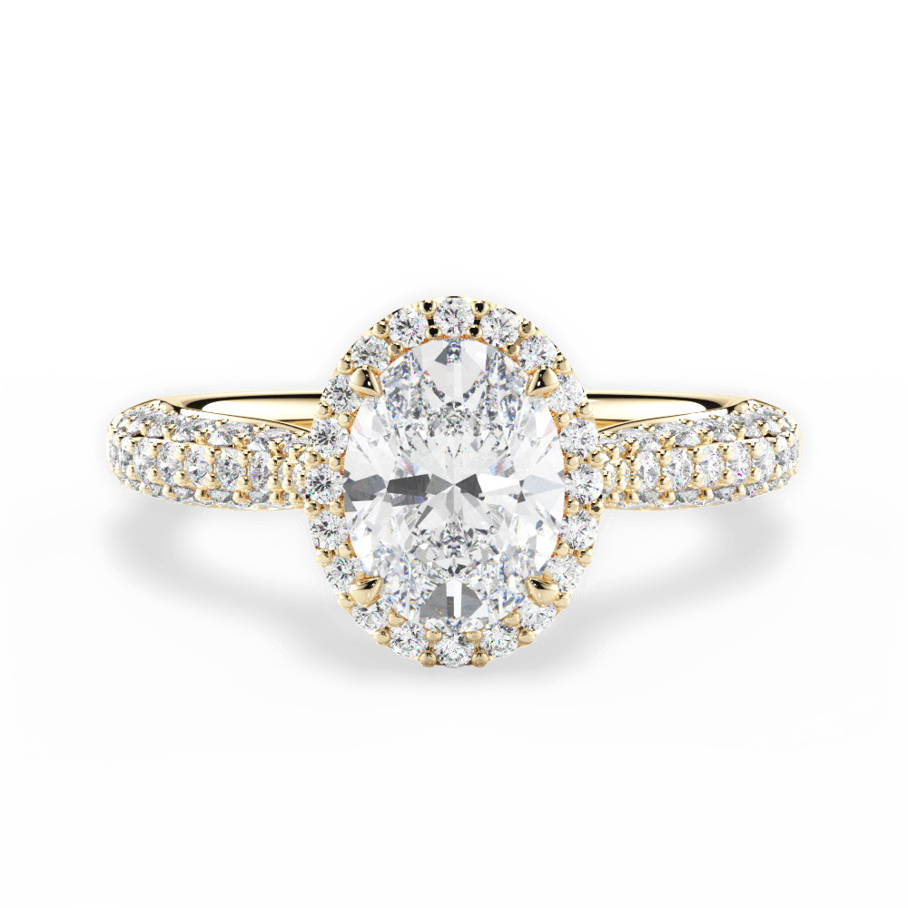 Lucy Oval Cut Lab Grown Diamond 18Kt Yellow Gold Engagement Ring