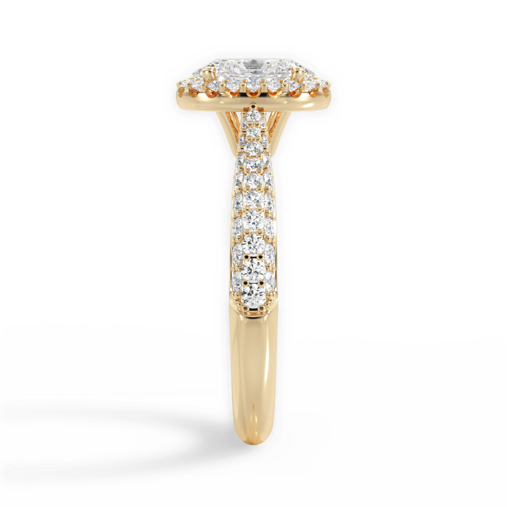 Lucy Oval Cut Lab Grown Diamond 18Kt Yellow Gold Engagement Ring - View 3