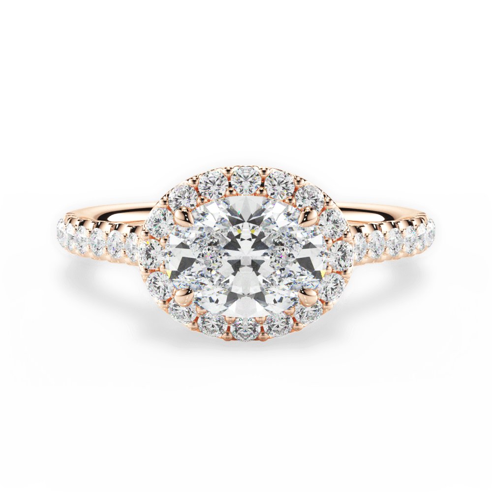 Hannah Oval Cut Lab Grown Diamond 18Kt Rose Gold Engagement Ring