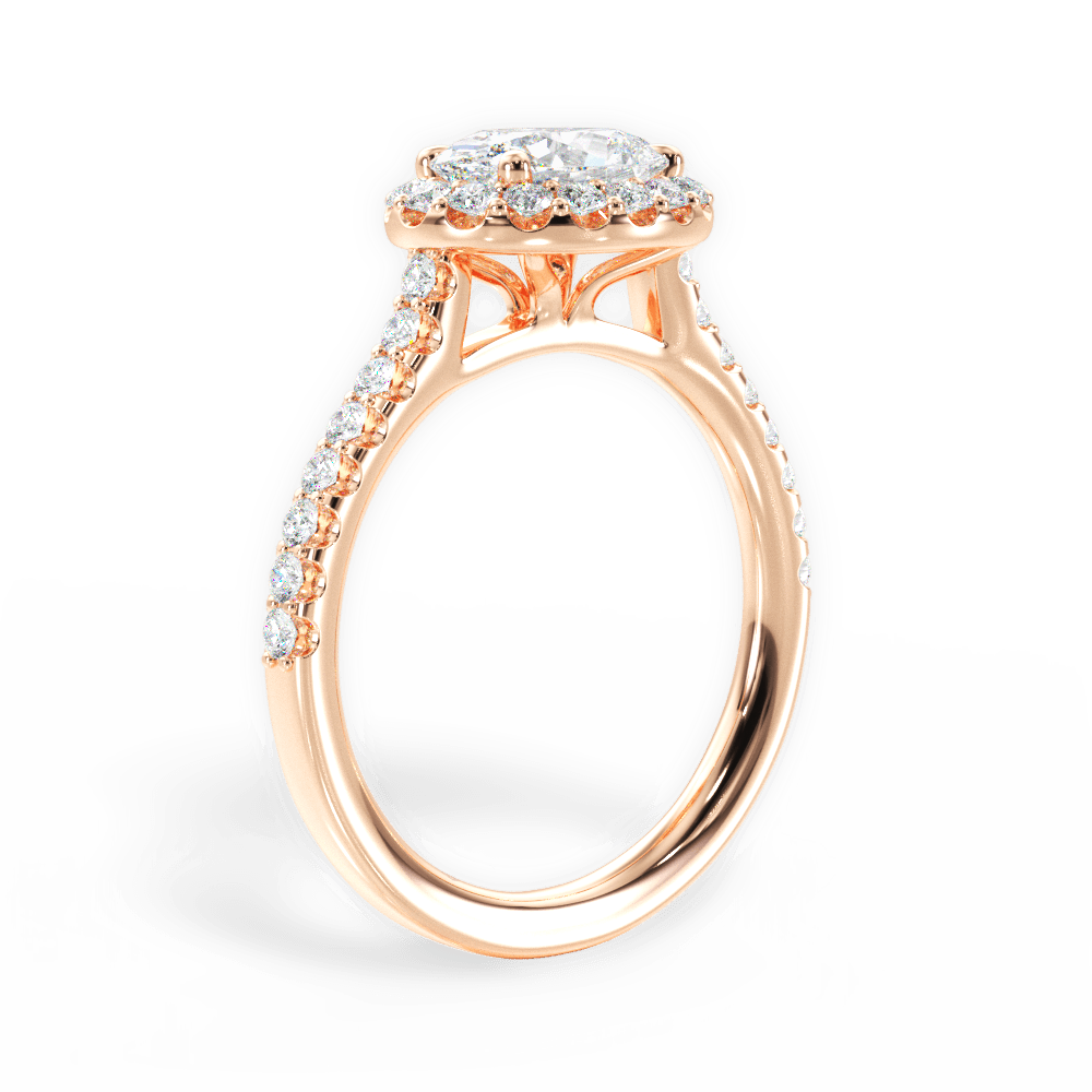 Hannah Oval Cut Lab Grown Diamond 18Kt Rose Gold Engagement Ring - View 2