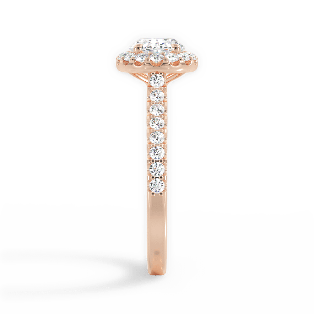 Hannah Oval Cut Lab Grown Diamond 18Kt Rose Gold Engagement Ring - View 4