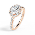 Hannah Oval Cut Lab Grown Diamond 18Kt Rose Gold Engagement Ring - View 3