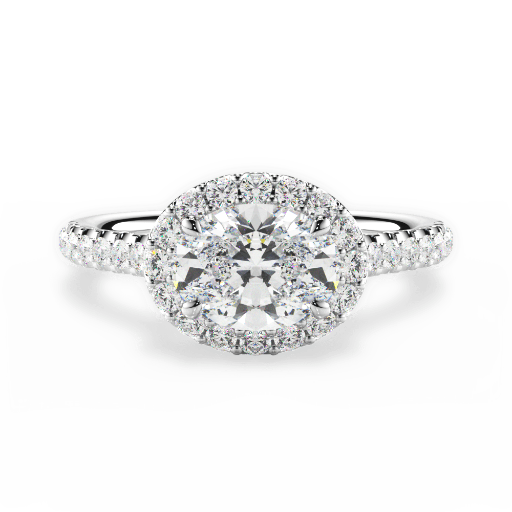 Hannah Oval Cut Lab Grown Diamond 14Kt White Gold Engagement Ring