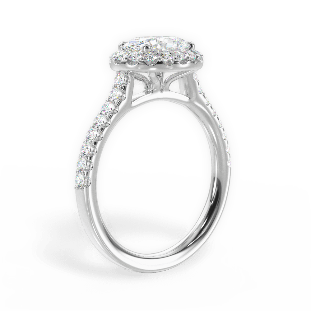 Hannah Oval Cut Lab Grown Diamond Platinum Engagement Ring - View 4