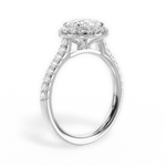 Hannah Oval Cut Lab Grown Diamond Platinum Engagement Ring - View 4