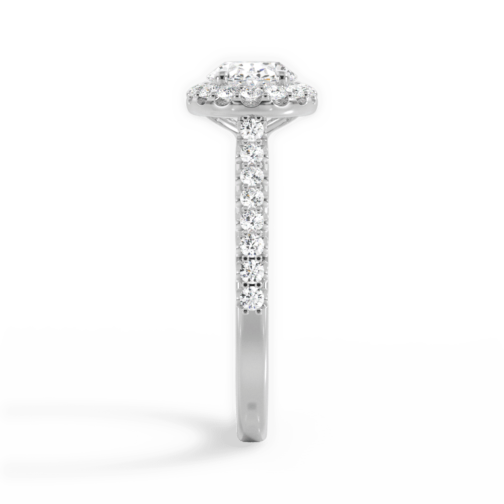 Hannah Oval Cut Lab Grown Diamond Platinum Engagement Ring - View 3